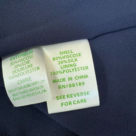 Lilly Pulitzer silk blend dusk velvet top true velvet navy size XS - Picture 8 of 8